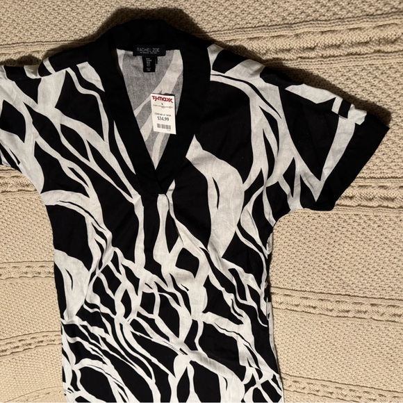 NWT Black and White Patterned Dress SZ M - Picture 5 of 10
